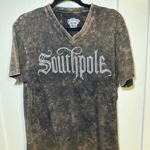 South Pole Men's Brown and Black Tee